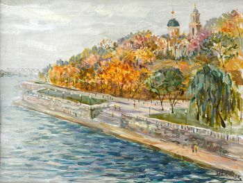 Осенний пейзаж с рекой