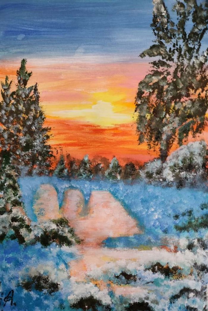 Закат в лесу