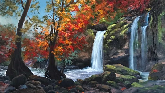 Осенний водопад