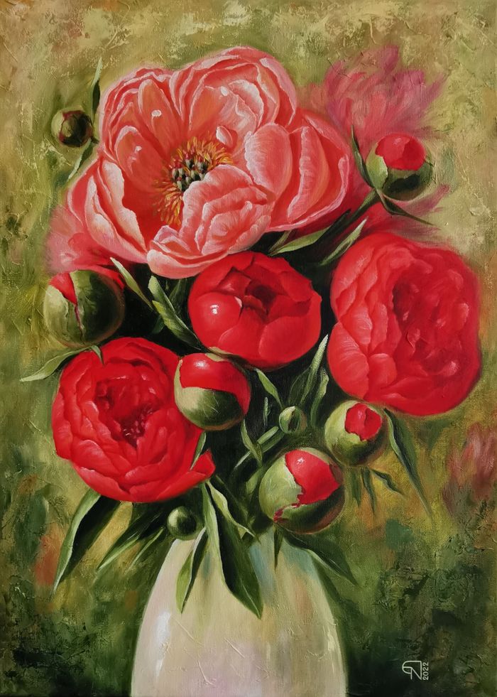 Коралловые пионы